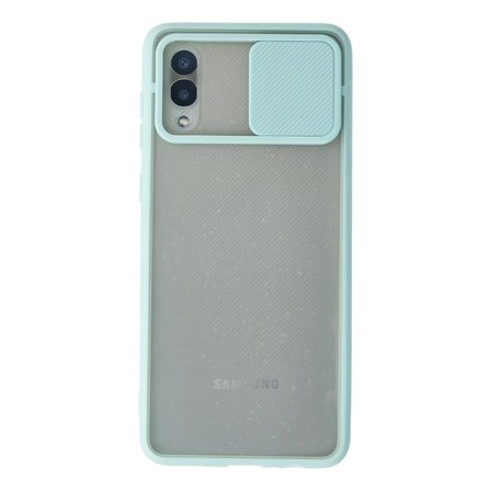 MEPA Najmaddin Samsung Galaxy A02 Kılıf Palm Buzlu Kamera Sürgülü Silikon - Turkuaz Najmaddin