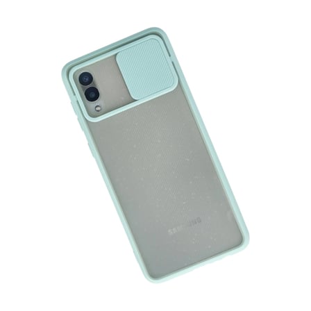 MEPA Najmaddin Samsung Galaxy A02 Kılıf Palm Buzlu Kamera Sürgülü Silikon - Turkuaz Najmaddin