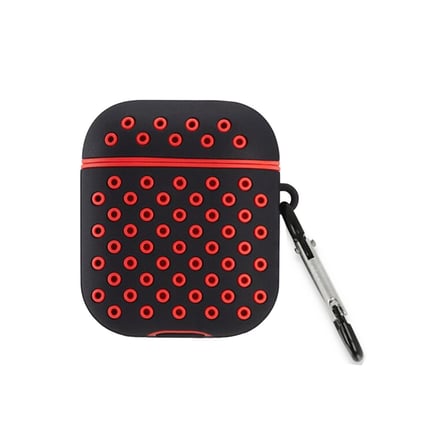 MEPA Najmaddin Airpods  (.nesil) Spor Delikli Kılıf - Siyah-kırmızı Najmaddin