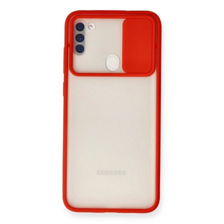 MEPA Najmaddin Samsung Galaxy A11 Kılıf Palm Buzlu Kamera Sürgülü Silikon - Kırmızı Najmaddin