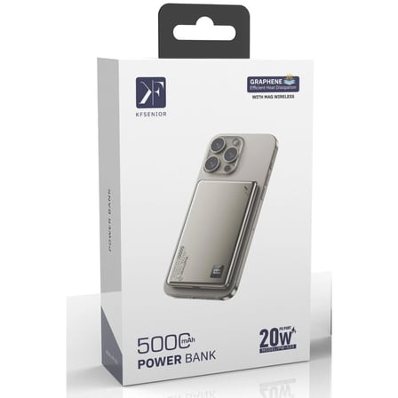 MEPA Najmaddin Pw555 5.000 Mah Dijital Göstergeli 18w Type-c Ve 15w Kablosuz Şarj Pd Hızlı Şarj Magsafe Powerbank - Titanyum Najmaddin