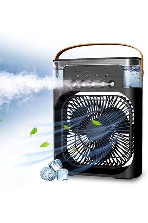 Tedar Taşınabilir Işıklı 5 Spreyli Vantilatör Buzlu Buharlı Vantilatör Mini Fan Nemlendirici Najmaddin