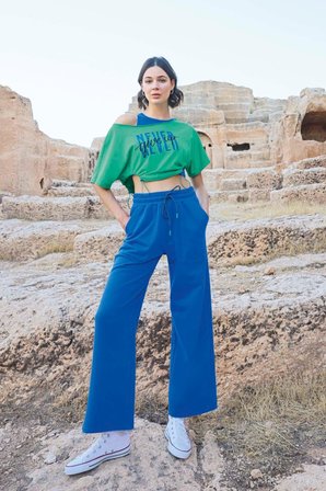 Beru Kısa Kollu "never Give Up" 3'lü Crop Eşofman Takımı Najmaddin