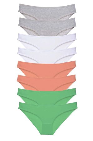 Tedar 8 adet Süper Eko Set Likralı Kadın Slip Külot Gri Beyaz Pudra Yeşil Najmaddin