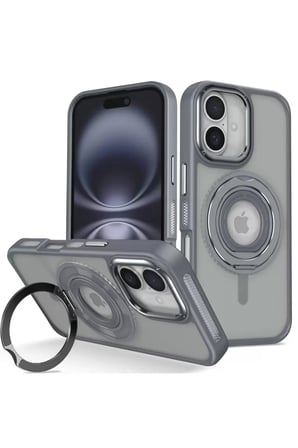 Bez iPhone 16 Banza Magsafe Standlı Kapak - Titan Gri Najmaddin
