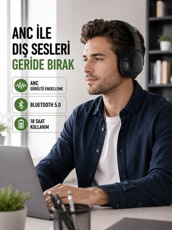 Karg Geniş Frekans Aralıklı Bluetooth Kulak Üstü Kulaklık Najmaddin