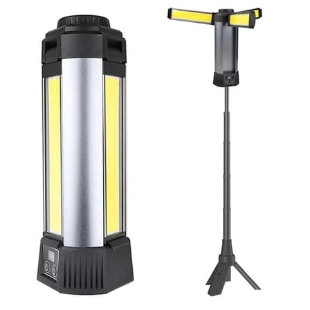 Sh Powermaster Pm-24566 35 Watt Usb - Type-c Girişli P50 Ve Cob Ledli 3 Kanatlı Kollu Çalışma Lambası Najmaddin