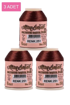 Tedar 3 Adet Altınbaşak Oya ve Dantel İpi 20 gr - Royaleks - No: 251 Najmaddin