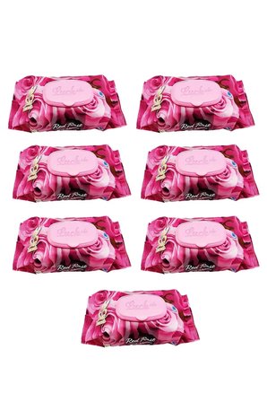 Tedar 7 Paket Red Rose Islak Havlu Mendil 90 Adet Kapaklı Gül Kokulu Najmaddin