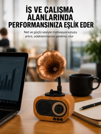 Mey Mey İthalat Kablosuz Retro Radyo Hoparlör 5W Güçlü Ses USB Hafıza Kart Destekli Yeni Nesil Najmaddin