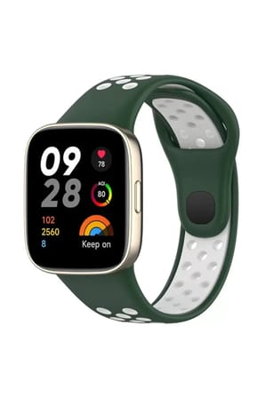 Sh Newface Xiaomi Redmi Watch 3 Spor Delikli Kordon - Haki Yeşil-beyaz Najmaddin