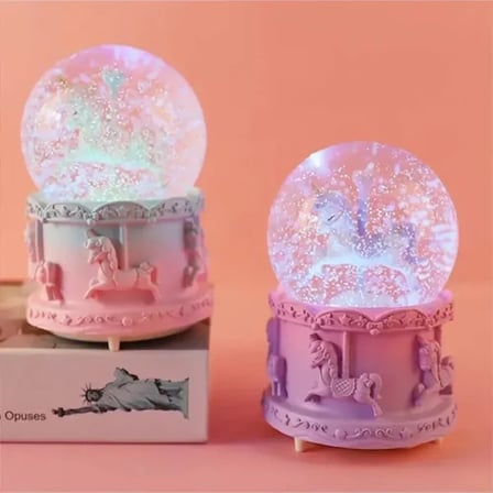 Mini Boy Işıklı Unicorn Kar Küresi Najmaddin