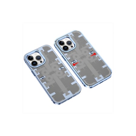 Bez iPhone 14 Pro Kılıf Mekanik Bumper Kapak - Mavi Najmaddin