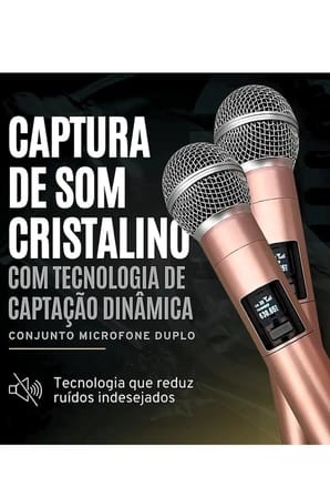 Karg Profesyonel Çiftli Kablosuz Mikrofon Seti Karaoke Şarj Edilebilir 50 Metre Mesafe Rose Najmaddin