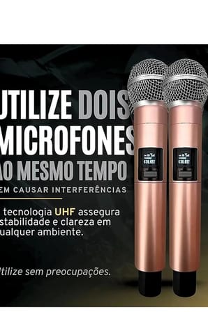 Karg Profesyonel Çiftli Kablosuz Mikrofon Seti Karaoke Şarj Edilebilir 50 Metre Mesafe Rose Najmaddin