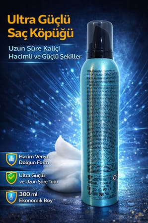 Bez Ultra Güçlü Saç Köpüğü 300 ml Volüm Artırıcı Uzun Süre Kalıcı Hair Mousse Najmaddin
