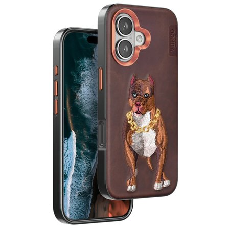MEPA Najmaddin Venco  İphone 16 Perma Desenli Kapak - Kahverengi Najmaddin