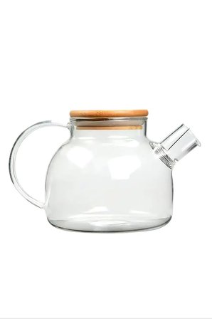 Tedar Bambu Kapaklı Borosilikat Cam Demlik 1000ml Royaleks-CM-2000 Najmaddin