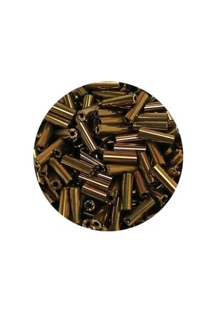 Tedar Uzun Boru Kesme Boncuk Çap 2mm Uzunluk 10 mm - 20 Gram - Parlak Gold - BNC249 Najmaddin