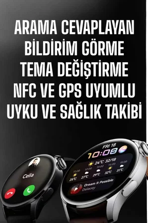 Hepsi Akıllı Saat Bildirim Görme Amoled Ekran GPS Uyumlu Sesli Görüşme Najmaddin