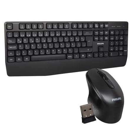 Sh Philips Spt6348b Usb Kablosuz Ofis Tipi Siyah Numpadli Türkçe Q Klavye Mouse Seti Najmaddin