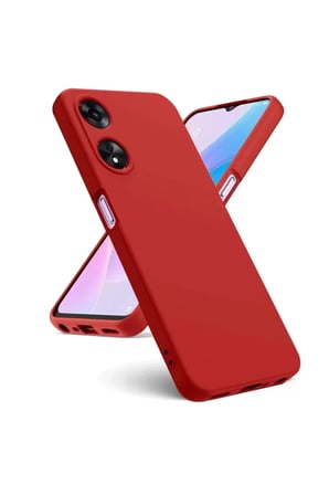 Sh Newface Oppo A38 Kılıf First Silikon - Kırmızı Najmaddin