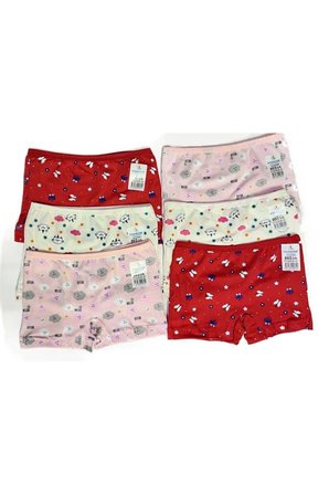 Tedar 6 Adet Kız Çocuk Desenli Penye Boxer 403 Najmaddin