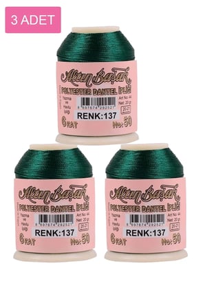 Tedar 3 Adet Altınbaşak Oya ve Dantel İpi 20 gr - Royaleks - No: 137 Najmaddin