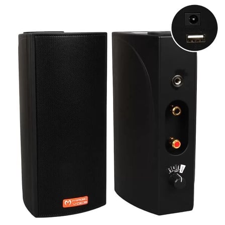 Sh Magicvoice Mv-19 2x7.5 Cm 40 Watt Komütatörlü Hat Trafolu Siyah Sütun Hoparlör (2'li Takım) Najmaddin