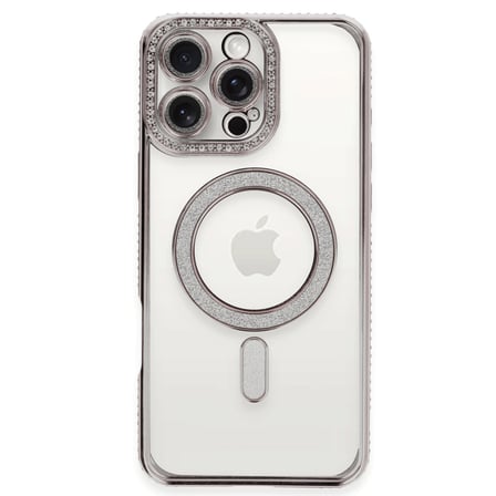 Bez iPhone 16 Pro Kılıf Joke Simli Magneticsafe Kılıf - Pembe Najmaddin