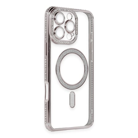 Bez iPhone 16 Pro Kılıf Joke Simli Magneticsafe Kılıf - Pembe Najmaddin