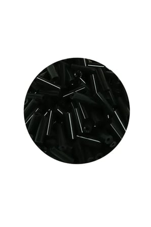 Tedar Uzun Boru Kesme Boncuk Çap 2mm Uzunluk 10 mm - 20 Gram - Siyah - BNC241 Najmaddin