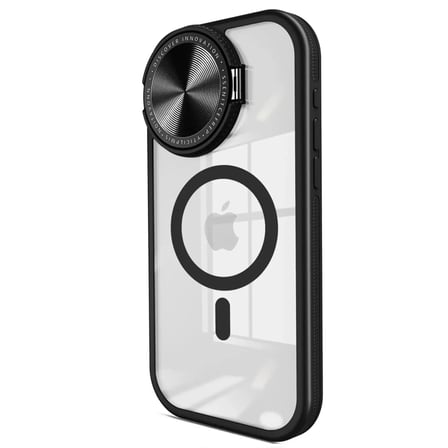 Sh Apple İphone 15 Pro Kılıf Teleskop Lens Magsafe Silikon Kapak - Siyah Najmaddin