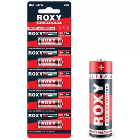 Sh Roxy Rxy-b2712 İnce 12 Volt Alkalin 27a Alarm Pil 5'li Paket Najmaddin
