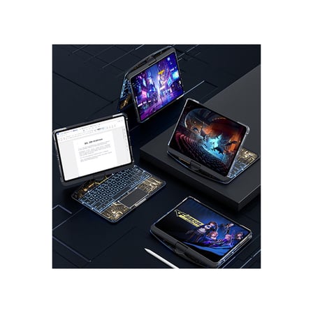 Bez JP11 iPad Pro 11 (2022) Kılıf Vales Dönen Ledli Klavyeli Tablet Kılıfı - Siyah Najmaddin