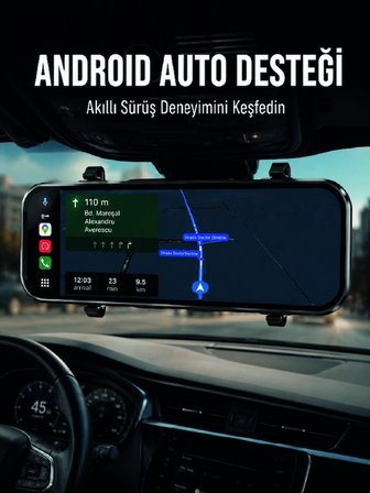 Mey Mey İthalat Dokunmatik Ayna Carplay Araç Kamera Ekranı Ön Arka Kayıt Destekli Najmaddin
