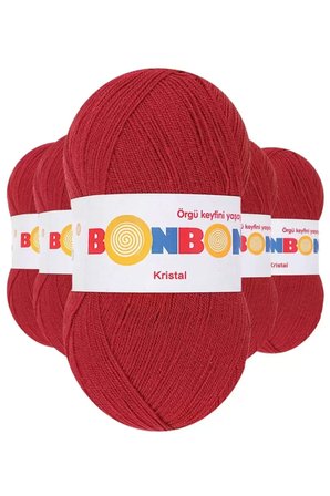 Tedar 5 Adet Kristal El Örgü Lif İpi Koyu Kırmızı 98237 - bonbon mudanis Najmaddin