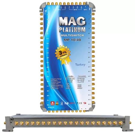 Sh Mag Platinum Mp 10/40 Multiswitch - 10 Giriş 40 Çıkışlı Merkezi Uydu Santrali Hybrid 4k Ve 3d Destekli Najmaddin