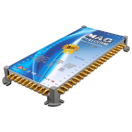 Sh Mag Platinum Mp 10/40 Multiswitch - 10 Giriş 40 Çıkışlı Merkezi Uydu Santrali Hybrid 4k Ve 3d Destekli Najmaddin