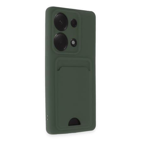 Bez Redmi Note 13 Pro 4G Kılıf Kelvin Kartvizitli Silikon - Koyu Yeşil Najmaddin