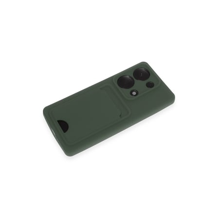 Bez Redmi Note 13 Pro 4G Kılıf Kelvin Kartvizitli Silikon - Koyu Yeşil Najmaddin