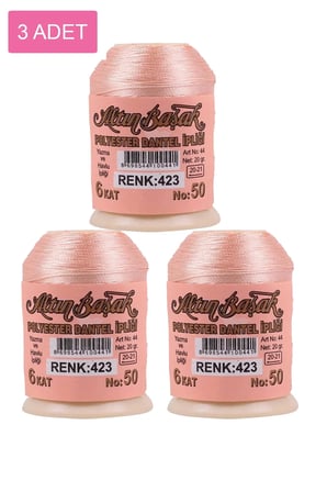 Tedar 3 Adet Altınbaşak Oya ve Dantel İpi 20 gr - Royaleks - No: 423 Najmaddin