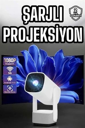 Mey Mey İthalat Şarjlı Projeksiyon Oyun Sinema Projektörü 4K HD Görüntü Kaliteli Yeni Nesil Najmaddin