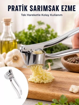 Hepsi Mutfak Sarımsak Ezici Kaymaz Saplı Güçlü Mekanizma Najmaddin