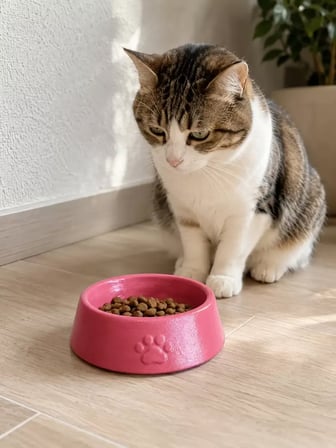 Sh Pati Desen Model Beton Kedi Köpek Mama Ve Su Kabı 13 Cm Çap X 4 Cm - Pembe Najmaddin
