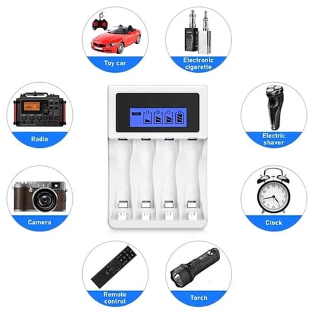 Sh X-level Ch1-201al 4 Yuvalı Lcd Ekranlı Akıllı Aa/aaa Ni-mh Hızlı Pil Şarj Cihazı Najmaddin