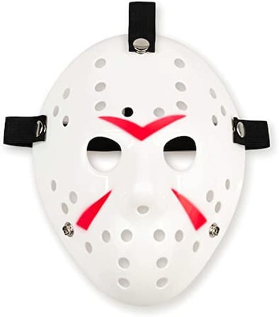 Ticaret Beyaz Renk Kırmızı Çizgili Tam Yüz Hokey Jason Maskesi Hannibal Maskesi Najmaddin