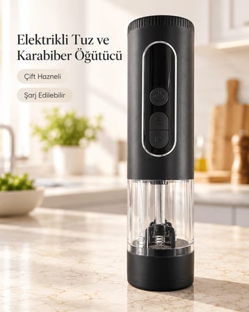 Çe 1. Led Ekranlı 900 Mah Bataryalı Şarj Edilebilir Tuz Ve Karabiber Öğütücü Najmaddin