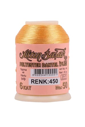 Tedar 3 Adet Altınbaşak Oya ve Dantel İpi 20 gr - Royaleks - No: 450 Najmaddin