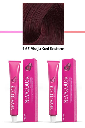 Tedar 2 li Set Premium 4.65 Akaju Kızıl Kestane - Kalıcı Krem Saç Boyası 2 X 50 g Tüp Najmaddin
